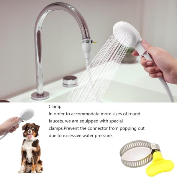 Tap Shower Attachment for Bath 2-Piece Set with 2m Hose, Shower Attachment for Taps, Portable Handheld Shower Head for Bath Taps, Ideal for Indoor and Travel Use