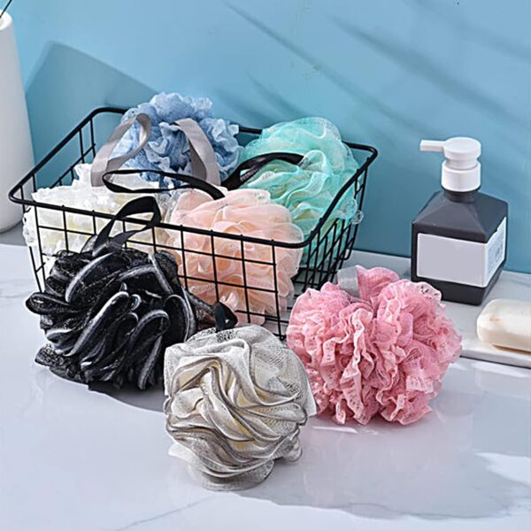71YAxxUY5nL._AC_SL1500_.jpg tinysiry Bath Sponge Shower Loofahs, Super Soft Nylon Bath Scrunchies Body Wash Puff Pack, Shower Exfoliating Scrubber Bathroom Supplies (Grey)