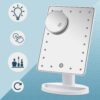 Nestling Makeup Mirror with Lights, 21 LED Lights Vanity Cosmetic Touch Screen, 10x Magnification Detail Mirror, 180° Free Rotation, Dual Power Supply Light