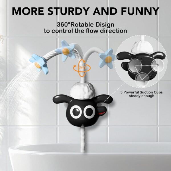 Baby Bath Shower Head Bath Toys for Toddlers 6 month Bubble Bath Shower Kids Toys Control Water Flow from 2 Trunk Knobs for Maximum Fun in Tub or Sink for Infants Great Gift for Newborn Babies(Blue)