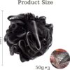 DDUP loofah,Shower Puff,Bath Loofah,Body Brush, Mesh Sponge, Mens Shower loofah,Exfoliating Bath Scrunchie for Women and Men, Soft Body Scrubber Bath Sponge 3pcs（Black Colour）