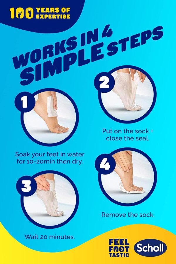 71YuIGxcgdL._AC_SL1500_.jpg Scholl ExpertCare Dry Skin Foot Mask - Nourishing Foot Mask with Coconut Oil, Urea, and Shea Butter - 24-Hour Moisture for Dry Foot Skin - 1 Pair of Foot Mask Socks, One Size