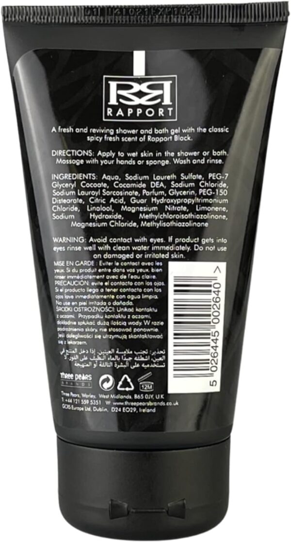 Rapport Black Bath and Shower Gel 150ml