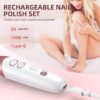 Vexloria Electric Nail File, Cordless Nail Drill, Pedicure Sets for Feet with 8 Drill Bits, 5 Modes Adjustable Nail Drill, Electric Nail File for Gel/Acrylic Nails and Hard Cuticles (White)