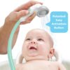 Yookidoo Baby Bath Shower Head - Elephant Water Pump with Trunk Spout Rinser - Control Water Flow from 2 Trunk Knobs in Tub or Sink for Infants and Newborn Babies (Turquiose)