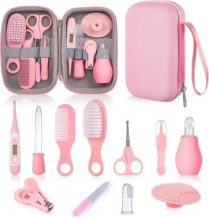 Baby Healthcare and Grooming Kit, Samton Newborn Essentials Stuff, Baby Safety Health Nursery Care Set with Nail Files Clippers, Hair Brush, Comb and More for New Born Infant Toddlers Boys Girls