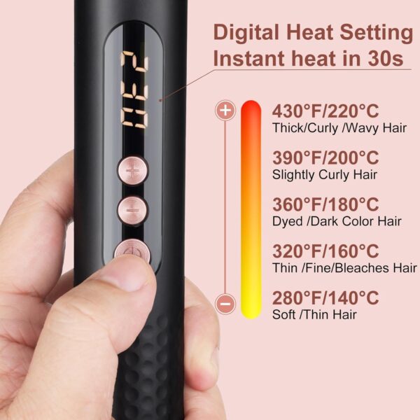 5 in 1 Curling Iron Brush Set with Thermal Brush and 4 Interchangeable Ceramic Curling Wand(0.5”-1.25”), Fast Heating, Dual Voltage, Include Glove