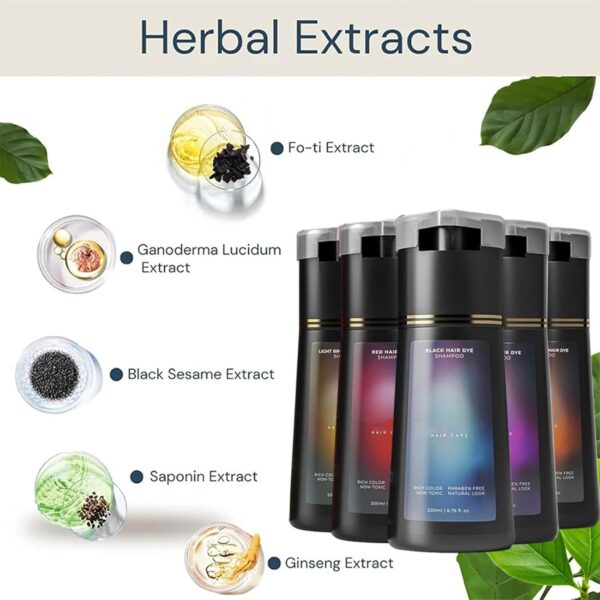Hair Dye Shampoo, Hair Care Instant Dye Shampoo for Men & Women, Haircare Natural Color for Gray Coverage (Dark Brown)