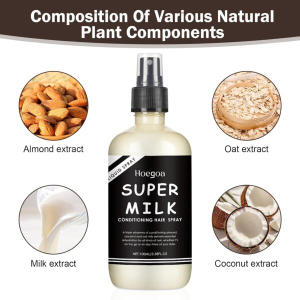 2Pcs Super Milk Conditioning Hair Primer, Supermilk Lush Hair Primer Conditioner, Super Milk Hair Conditioner Spray, Hydrating & Moisturizing Smooth Hair Care