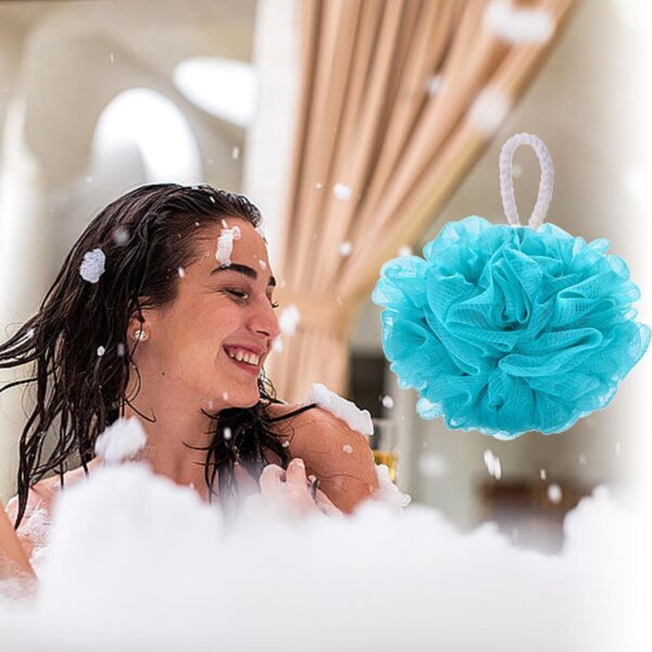 YUEMING 5 pcs Mesh Pouf Bath Sponge, Bath Sponge Shower Loofahs Balls, Mesh Loofah Body Exfoliating Shower Ball Shower Sponge for Women and Men(Random Color