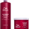 Wella Professionals Repair and Rebuild Professional Hair Care Duo for All Types of Hair Damage, Ultimate Repair Shampoo 1L and Conditioner 500ml Bundle
