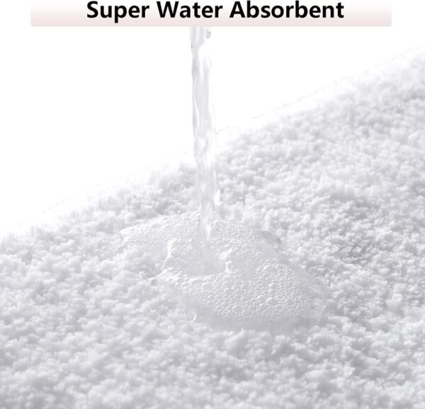 sigaer Bath Mats Non Slip Washable, Curved Bath Mat for Bathroom and Shower, Strong Water Absorbent Bathroom Rug, Ultra Soft Microfiber Bathroom Carpet, Machine Washable, 43.3 × 17.7 × 0.98in,White