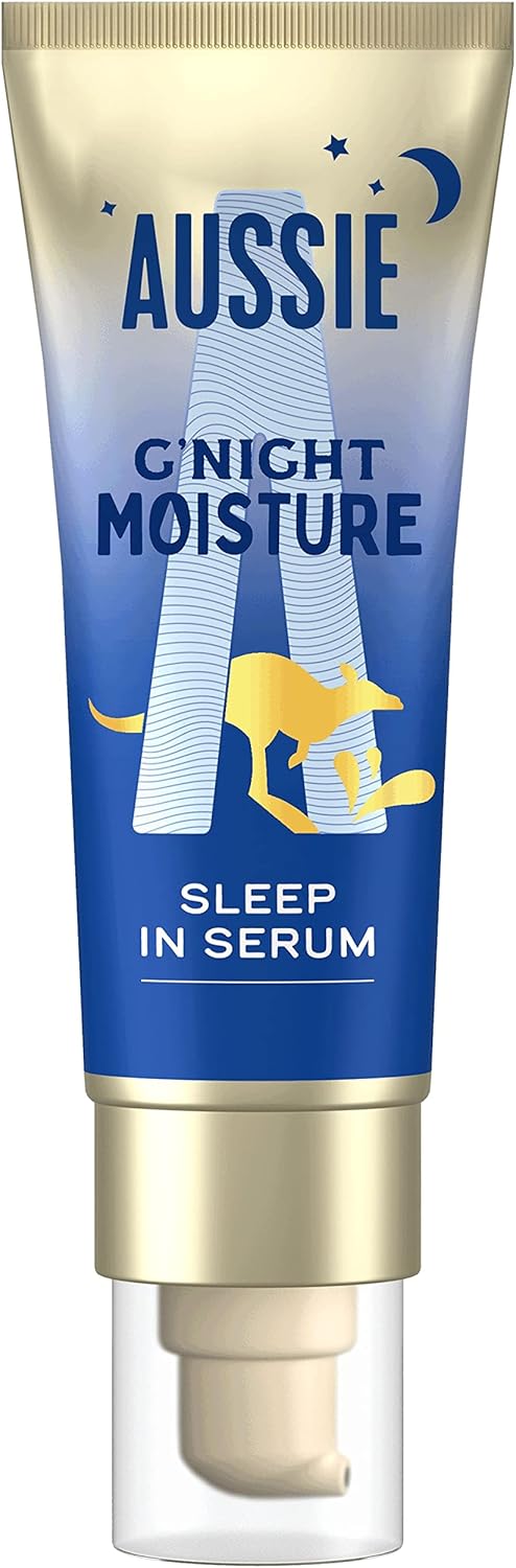 Aussie G'night Moisture Sleep In Hair Serum - Overnight Repair Treatment - 70ml - For Dry, Damaged Hair - Pump Bottle - 8-hour Active Formula, Deep Conditioning Hair Treatment