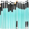 Makeup Brushes ZHIYE Make up Brush Set 20 PCs Professional Face Eyeliner for Foundation Blush Concealer Eyeshadow with Travel Green