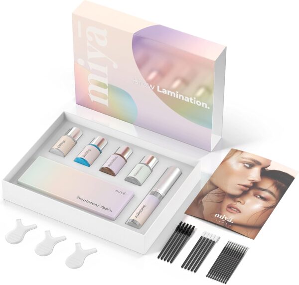 MIYA LASH | Brow Lamination Kit | Professional Eyebrow Lamination with Keratin | DIY Brow Lift Kit | Fuller, Thicker Brows for 6 weeks | Easy to Use | Includes Instruction, Treatment Tools & Brushes