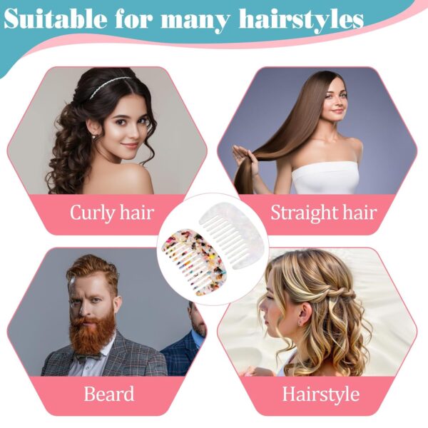 2pcs Mini Hair Comb Wide Tooth Anti-Static Pocket Size comb for Thick Curly Hair Care Detangling Comb Travel Mini hair Pocket Wide Tooth for Wet Dry Wavy Long Daily Care