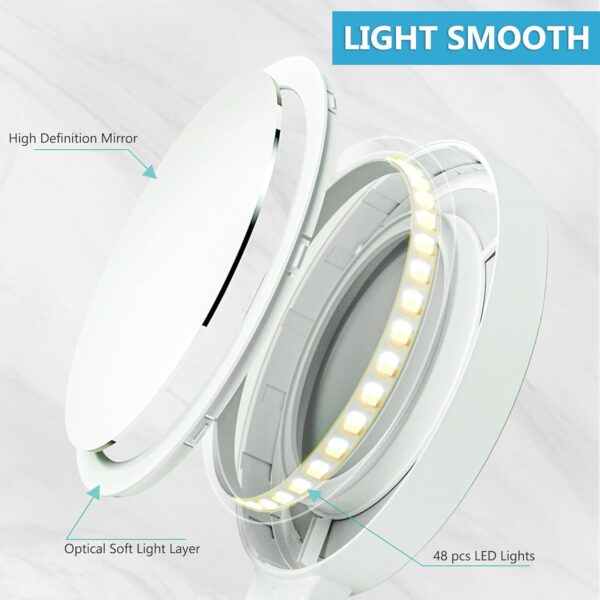 MIYADIVA Magnifying Mirror with Light, 20x Makeup Mirror with Light for Plucking Eyebrows