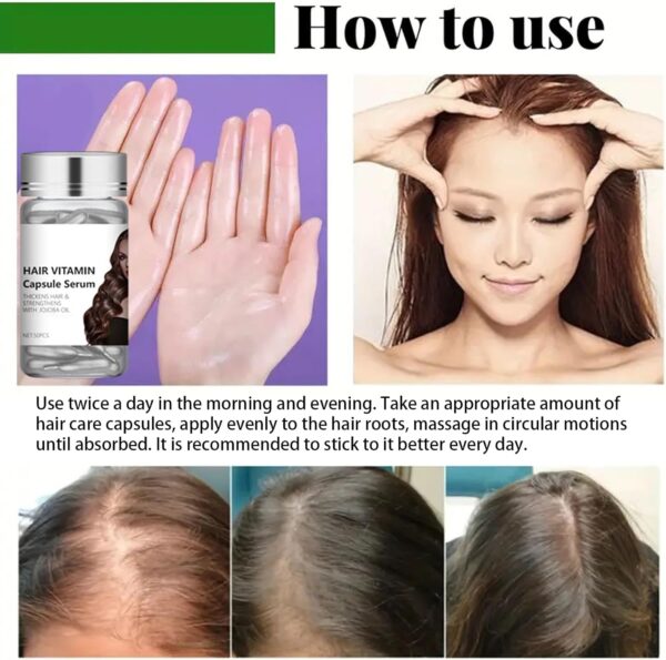 50PCS Capsules for Hair Care,Hair Vitamin Serum Capsule,Deep Conditioning Repair Improve Damaged Hair,Prevent Hair Loss and Enhance Shine, Hair Care Capsule for All Hair Types