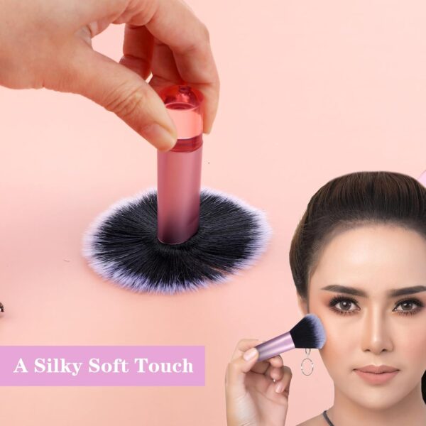 10 Pcs Travel Makeup Brush Set Pink Mini Makeup Brushes Travel Size With Pack Portable Small Eyeshadow Eye Lipstick Foundation Brush Shadow Contour Blush Concealer