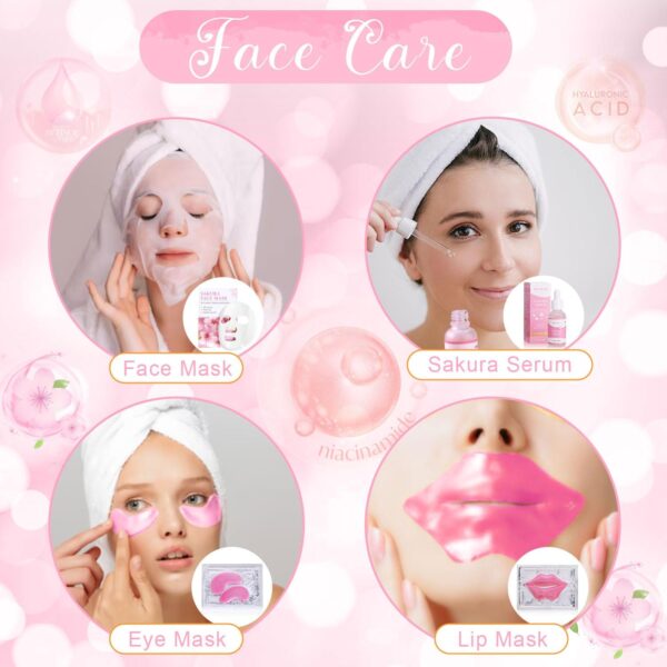 Birthday Pamper Gifts For Women, Sakura Skin Care Sets & Kits For Teenage Girls, Presents For Friend Mum Sister, Relaxation Bath Ladies Gifts Care Package Valentines Gifts for Her, Mothers Day Gifts