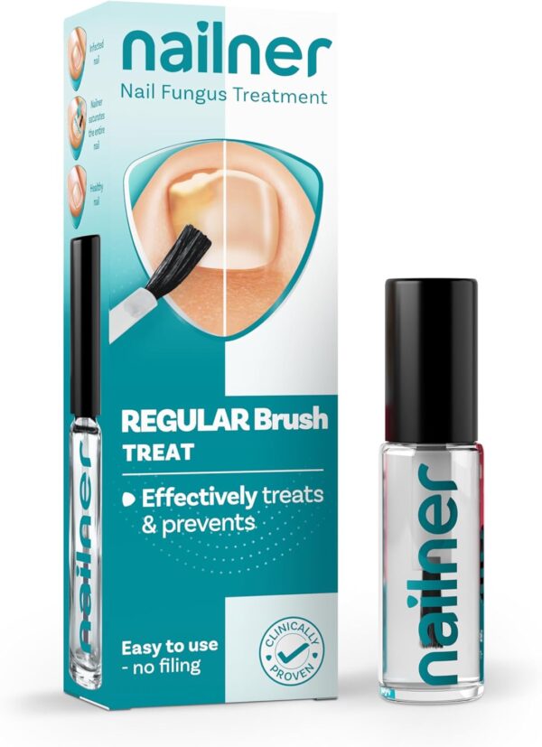 Nailner Fungal Nail Brush 5 ml - Treat & Prevent Fungal Nail Infection - Anti Fungal Nail Treatment for Toenails - Clinically proven - 300 Applications - Clear
