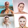 Ycfish Puffy Makeup Headband Spa Headbands for Women Sponge & Terry Towel Cloth Fabric Cute Skincare Headband for Face Washing, Makeup Removal, Shower, Facial Mask (Pink)