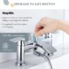Hapilife Bath Mixer Taps Waterfall with Handheld Shower Head Bathroom Bathtub Tap with Shower Attachment Deck Mount Chrome Brass Tub Taps Monobloc Dual Lever