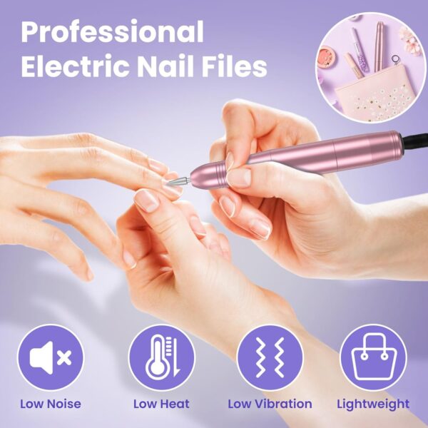 Nail Drill, Professional Electric Nail Files for Acrylic and Gel Nails, Portable Electric Nail Drill Machine E File 20000RPM, Electric Manicure Pedicure Set for Nail Care, Gifts for Girls Women Mum