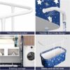 folconroad Portable Bath Adult, Double Foldable Bathtub, Soaking Standing Bath Tub for Adults Kids, Ideal for Hot Bath Ice Bath (Starry Blue)