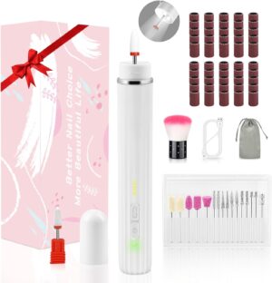 CIICII 71Pcs Cordless Nail Drill Kit with LED Light & Portable Bag, 20000RPM Electric Nail Drill Machine (3-Speed Rechargeable Wireless Electric Nail File) for Acrylic Gel Nails DIY Manicure Pedicure