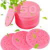 METUUTER 50 PCS Compressed Facial Sponges for Estheticians- 100% Natural Cellulose Face Sponge Professional Cosmetic Spa Sponges for Face Cleansing, Massage, Pore Exfoliating, Mask, Makeup Removal