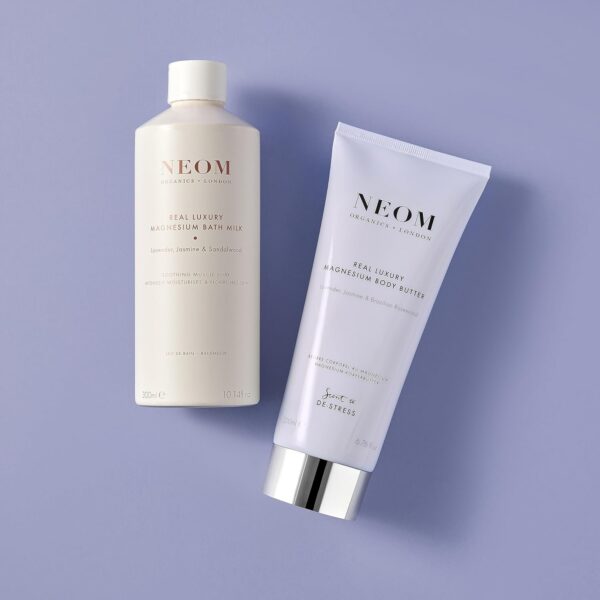 NEOM- Magnesium Bath Milk, 300ml (Real Luxury) | Lavender, Jasmine & Sandalwood | Organic Oil & Vitamin E | Moisturise & Nourish