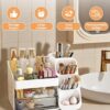 InlyXairce Make up Organiser,Skincare Cosmetic Storage Box Large Capacity,Dressing Organizer with 2 Drawers for Makeup Brush Beauty Perfume for Bedroom Bathroom Countertop Organizers