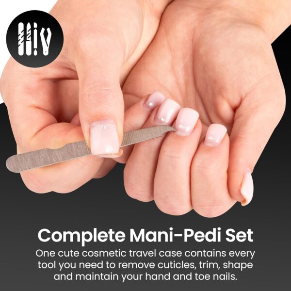 LaRoc 12pc Manicure & Pedicure Set - Nail Clippers, Cuticle Remover - Luxurious Face, Foot, Hand Nail Care Kit - Pedicure Sets for Feet, Mens Grooming Kits & Manicure Set for Women