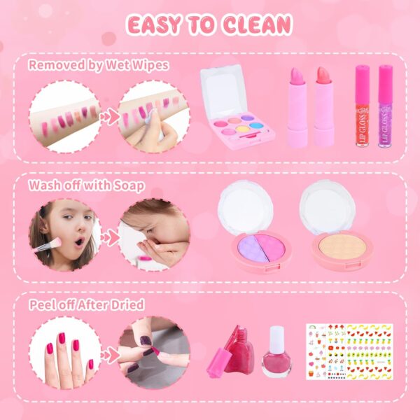 Kids Makeup Sets for Girls, Children Real Washable Make up Starter Kit, Princess Pretend Play Makeup Girls Toys with Cosmetic Bag, Christmas Birthday Present for 3 4 5 6 7 8 9 10 Years Old Girls