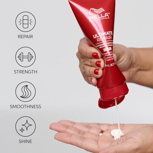 Wella Professionals Ultimate Repair Conditioner for Damaged Hair, with AHAs and Omega 9 to Rebuild and Strengthen Hair, With Metal Purifier Technology to Detox the Hair, 200ml