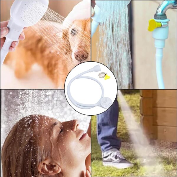Tap Shower Attachment for Bath 2-Piece Set with 2m Hose, Shower Attachment for Taps, Portable Handheld Shower Head for Bath Taps, Ideal for Indoor and Travel Use