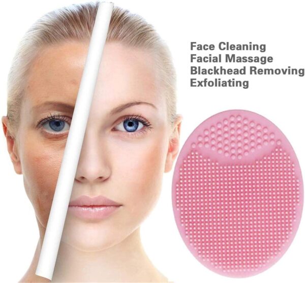 Facial Cleansing Brush Face Exfoliator Pad Silicone Face Scrubber, Mini Manual Silicone Face Scrubber Face Massager Brush Anti-Aging Skin Cleanser and Deep Exfoliator Makeup Tool for Girl Sister Women