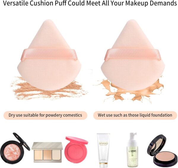 16 Pcs Triangle Makeup Puffs, Soft Cosmetic Foundation Powder Sponge Cushion Puffs for Loose Powder Wet Dry Makeup - 4 Colors