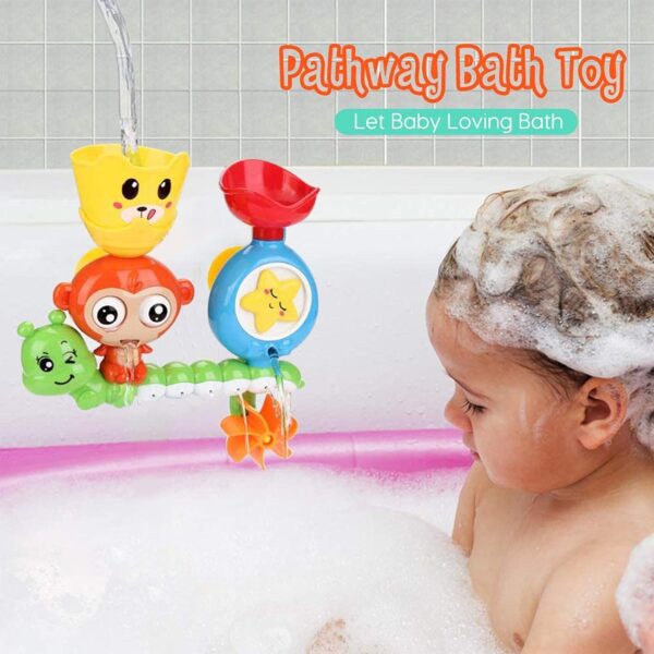 BBLIKE Baby Bath Toys, Bath Toys for 3, 4,5+ Years Old Boys Girls Toddlers Kids Older Children, Monkey Water Toys Shower Toys Bathly Toy with Cup for Babies Gift Toy Set (B)