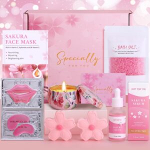 Birthday Pamper Gifts For Women, Sakura Skin Care Sets & Kits For Teenage Girls, Presents For Friend Mum Sister, Relaxation Bath Ladies Gifts Care Package Valentines Gifts for Her, Mothers Day Gifts