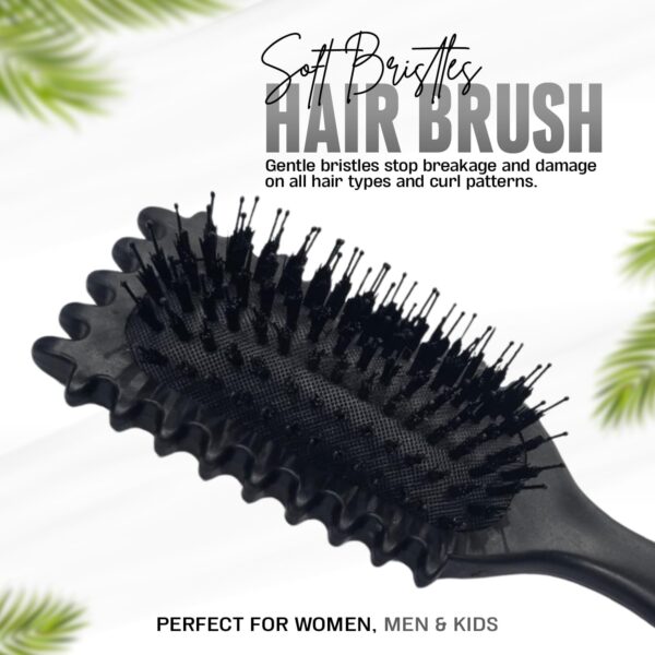 New 2025 Curly Hair Brush, Curl Defining Brush,Curly Hair Brush, Flexible Detangling and Styling Brush, Reduces Frizz and Pulling, Perfect for Wet & Dry Hair Care (BLACK)