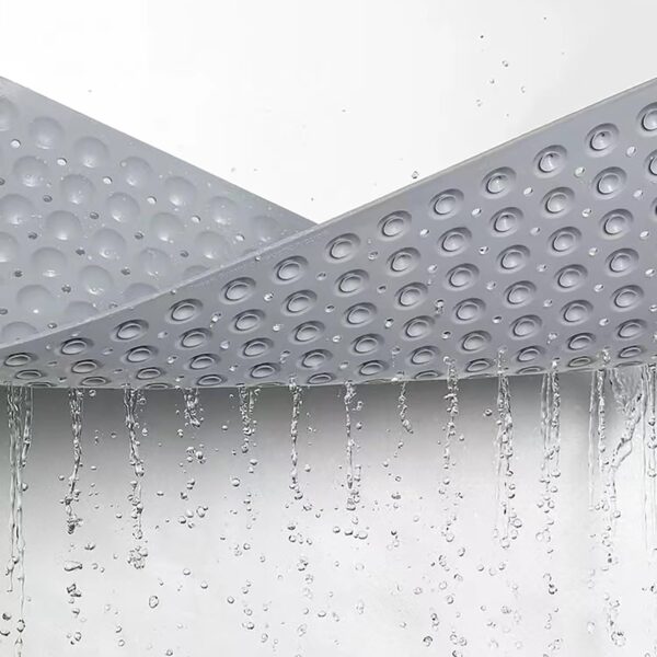 Bathsafe Extra Wide 90x60CM Non-Slip Soft Bath Mat Anti Slip TPR Shower Mat with Strong Suction Cups Non Skid Mats for Bathroom Toilet Hotel, Anti-Bacterial Safety Bathtub Mat,Grey