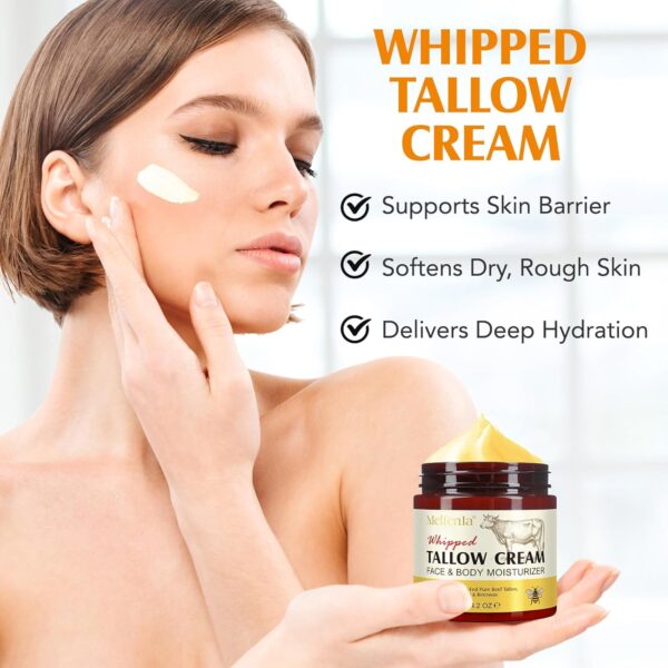 Beef Tallow for Skin,Meifenla Tallow and Honey Cream Natural Tallow Face Moisturizer, Organic Hydrating Beef Tallow Balm Deeply Moisturizing for Face & Body Skin Care