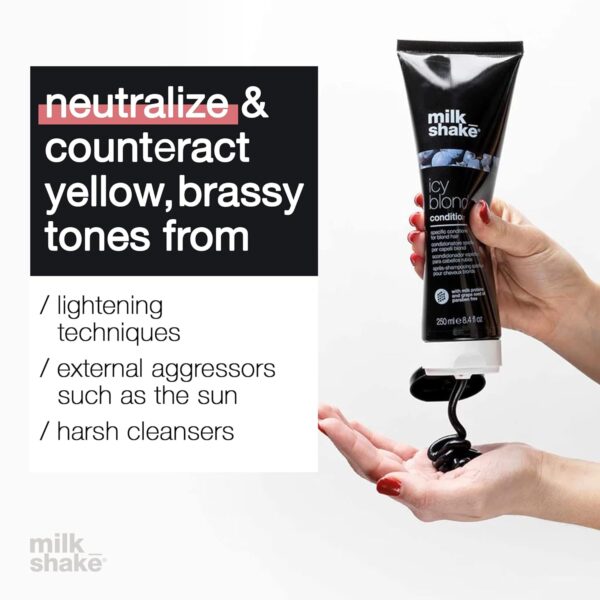 milk_shake Icy Blond Conditioner - Black Pigment Silver Conditioner for Very Light Blond and Platinum Hair