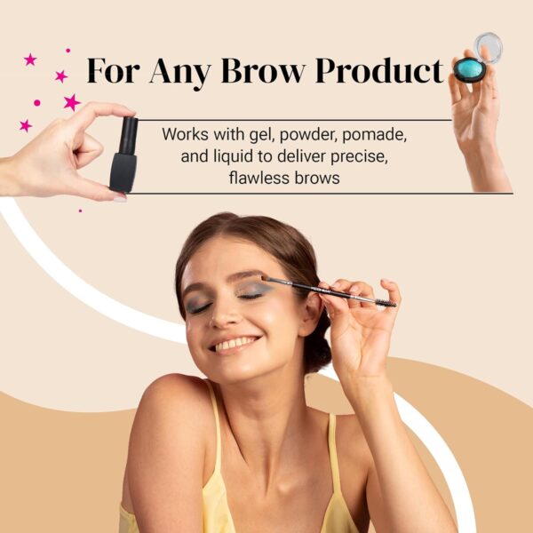 Keshima Duo Eyebrow Brush - Premium Quality Angled Eye Brow Brush and Spoolie