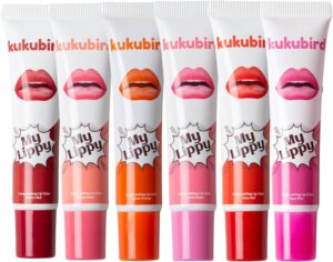 Kukubird 6pcs Lip Tattoo Peel & Reveal Waterproof Lipgloss Lip Tint Womens Girl Makeup Beauty Set- Lip Tattoo