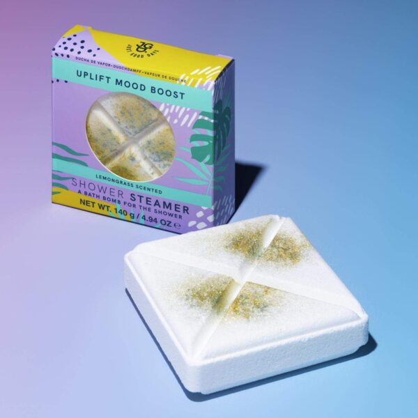 Paladone Lemongrass Uplift Shower Steamer 140g Shower Bath Bomb, Multicoloured