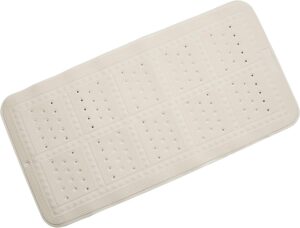 Croydex Bathrooms Non Slip Anti Bacterial Cusioned Vinyl Bath Mat with Secure Grip Suction Cups for Bathroom, Bathtub & Shower, 55cm x 35cm