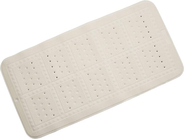 Croydex Bathrooms Non Slip Anti Bacterial Cusioned Vinyl Bath Mat with Secure Grip Suction Cups for Bathroom, Bathtub & Shower, 55cm x 35cm